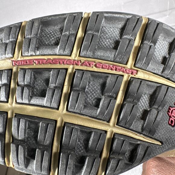 Vintage Gold Nike Air Sport Performance Shoes Womens 8 Golf Traction 314918-701 - Picture 10 of 12